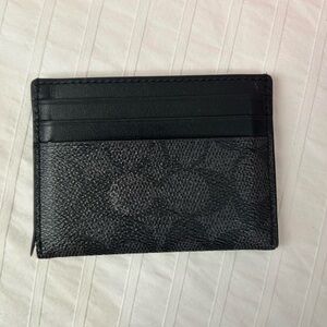 Coach Black Textured Card Holder